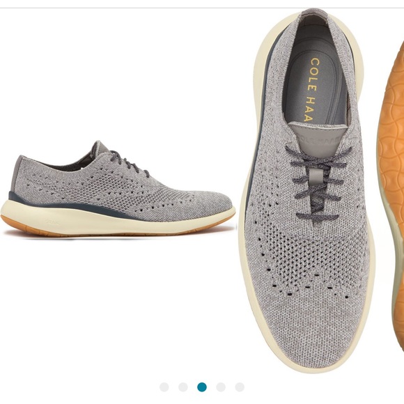 COLE HAAN Grand Troy Knit Oxford Shoe, Men’s Dress Sneaker, Gray, NWT - Picture 3 of 8